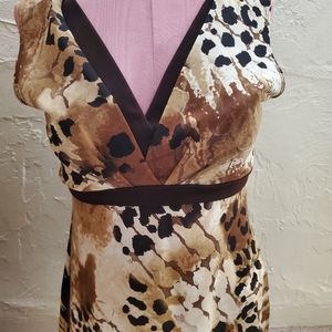 Women's V neck leopard print blouse